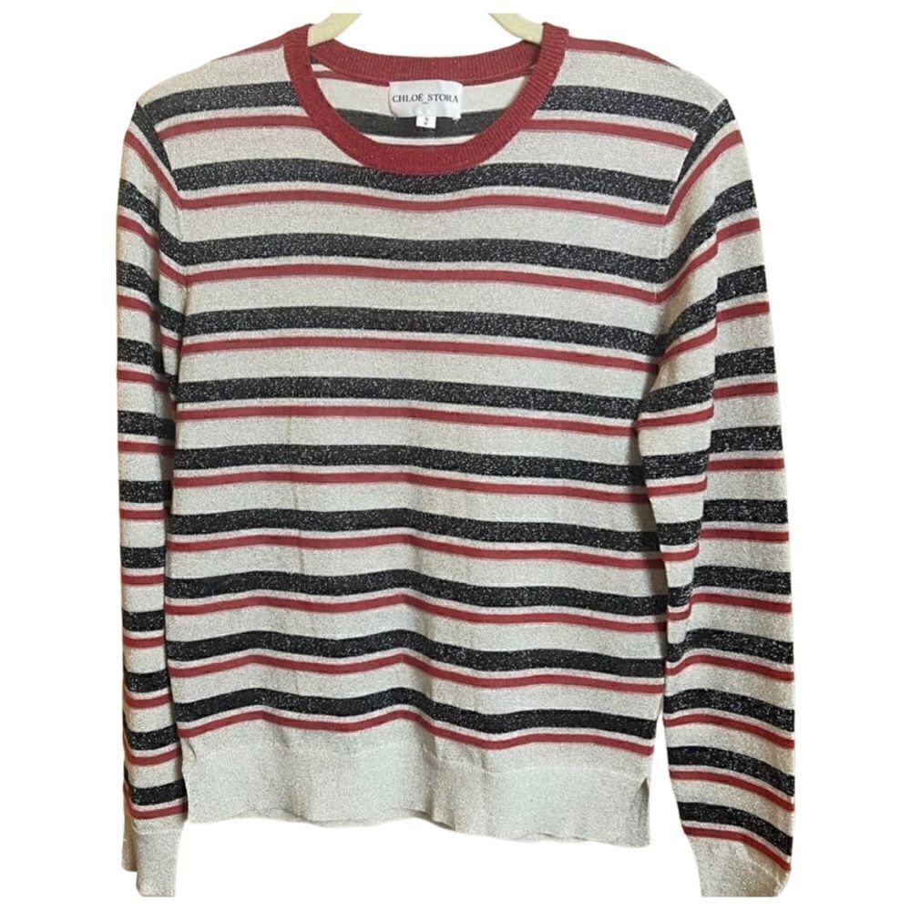 Chloe Stora Striped Sparkle Sweater Sz. 2 (US M)